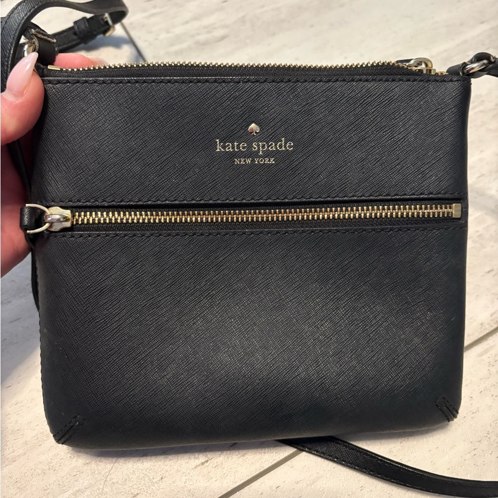 Kate Spade Black Crossbody with Gold Accents